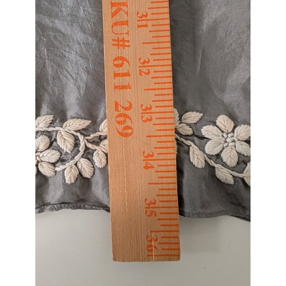 Calypso St Barth Silk Embroidered Floral Dress Womens Size Small Gray Sleeveless - Picture 13 of 13